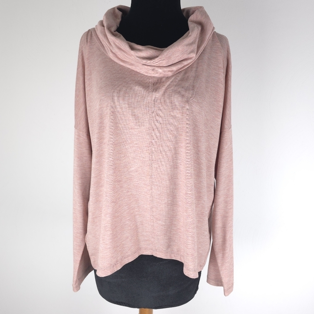 Lou & Grey Jersey knit heathered pink cowl L